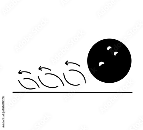 the black bowling ball rolls to the left
