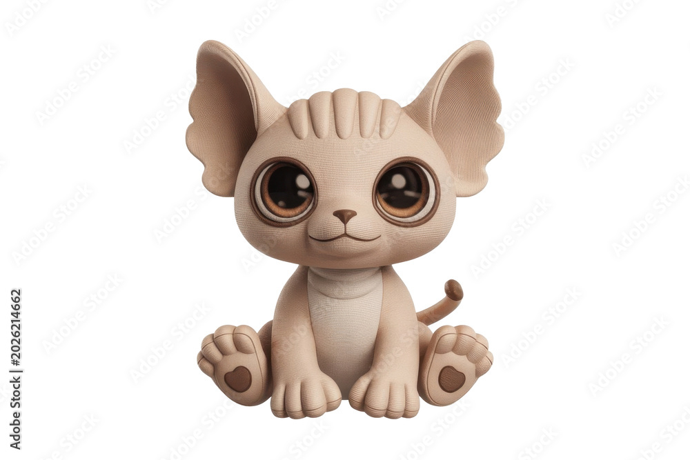 Fototapeta premium Adorable hairless kitten with big expressive eyes