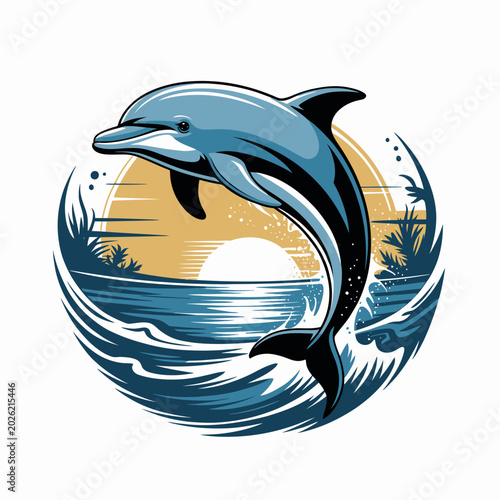 Valokuva Dolphin jumping out of water.