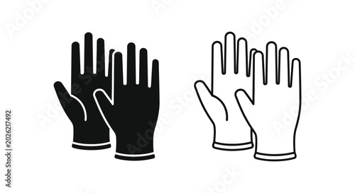 Bild auf Leinwand Pair of protective rubber gloves set