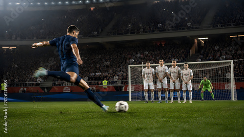 Football Player Taking Free Kick
