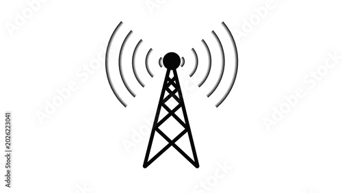 Fotografie A glowing  wireless signal tower icon on representing modern communication technology