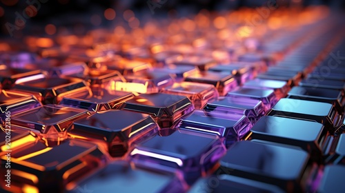 abstract geometric composition with hexagons. Technology background.