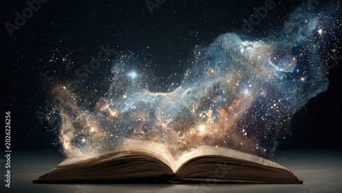 Book Unfolding into Cosmic Nebula