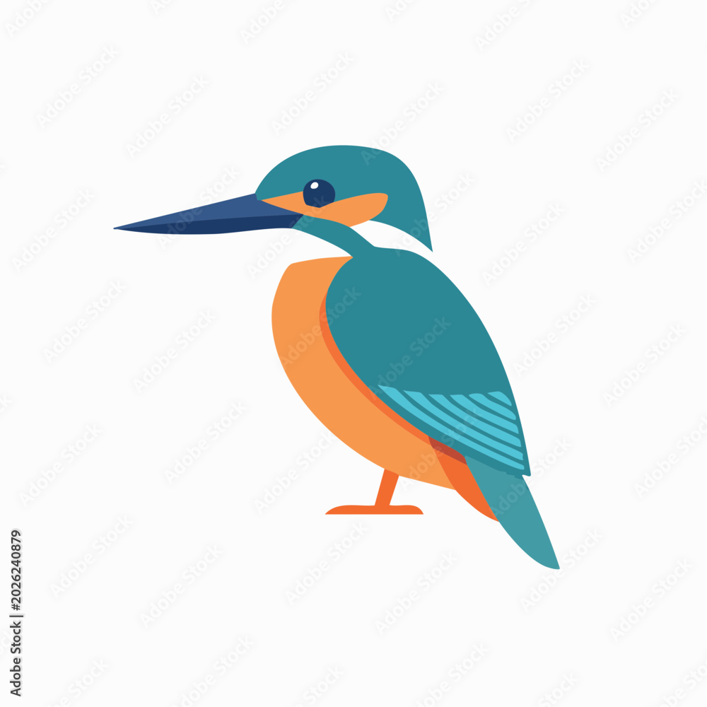 Obraz premium Stylized Kingfisher Bird Illustration