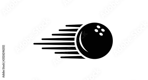 Fotografie Bowling ball moving with speed lines represents a dynamic sports action concept for competitive gaming and recreational leisure activities