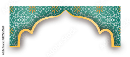 Islamic Border Decoration with Geometric Pattern