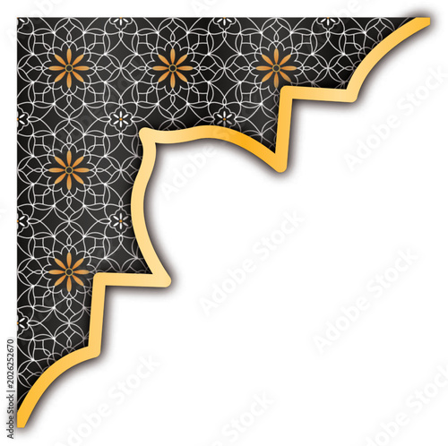 Islamic Border Decoration with Geometric Pattern