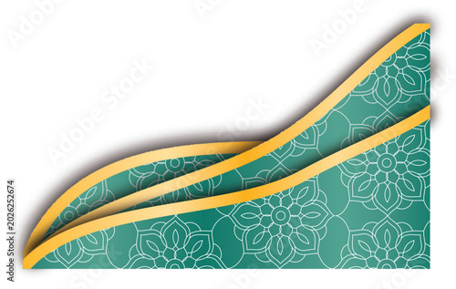 Islamic Border Decoration with Geometric Pattern