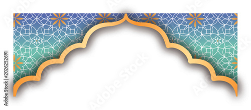 Islamic Border Decoration with Geometric Pattern