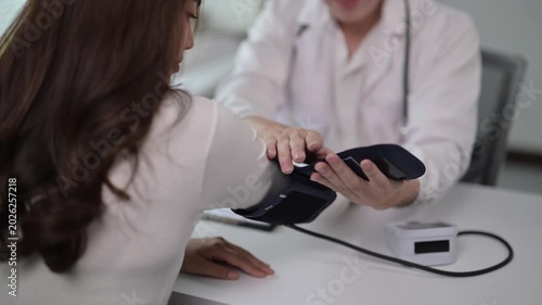 Medical Consultation with Blood Pressure Monitoring and Digital Sphygmomanometer