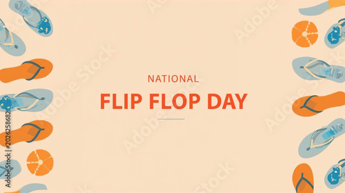 Tableau sur toile Flat vector celebrating national flip flop day