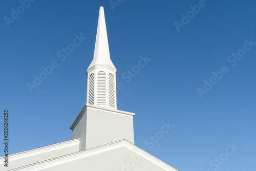 Traditional Church Steeple Symbol of Faith and Hope with Spiritual Architecture