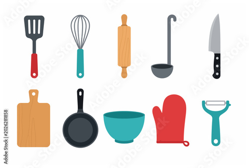 Canvas Print Kitchen Utensils and Tools.