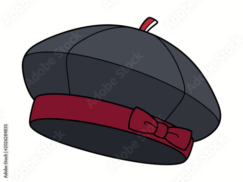 Billede på lærred This image showcases a stylish classic French beret, symbolizing fashion, art, and cultural heritage, representing sophistication and artistic flair in accessorizing