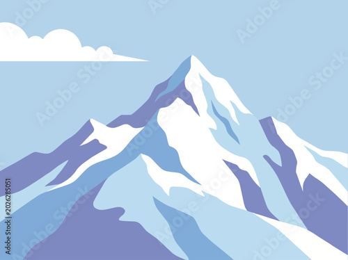 Foto A breathtaking image of majestic mountains set against a clear blue sky, highlighting the grandeur of nature and the beauty of outdoor landscapes