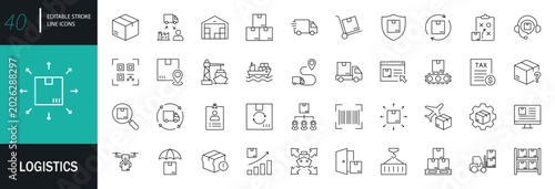 Canvas Print Logistics icon set