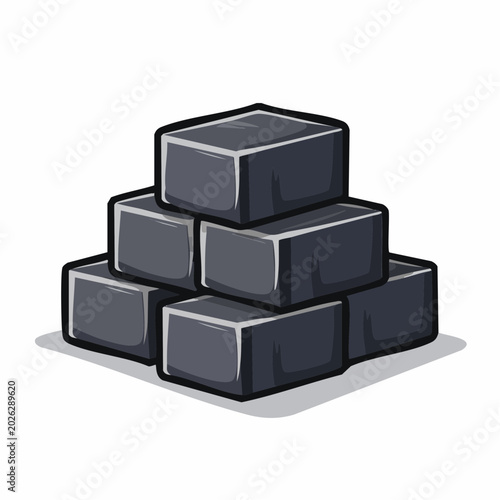 Stack of Dark Gray Bricks