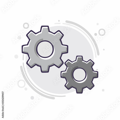 Two interlocking gears illustration