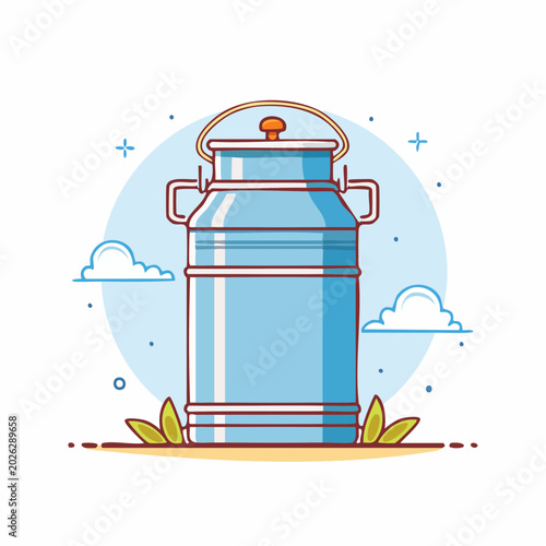 Vintage Milk Can Illustration