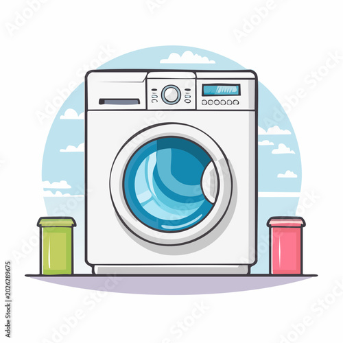 Washing Machine with Laundry Baskets