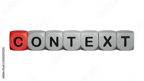 Tableau sur toile wooden cubes with text CONTEXT
