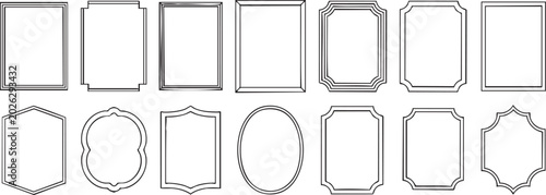 Tableau sur toile frame border collection ornamental shapes vector outlines