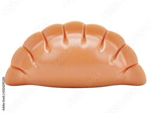 One fresh steamed dumpling isolated on a simple clean background isolated on transparent background