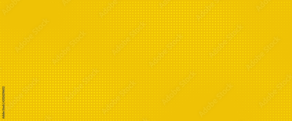 Fototapeta premium Titik-titik halftone warna kuning oranye pola tekstur gradien dengan latar belakang teknologi digital. Dots pop art komik dengan latar belakang musim panas.