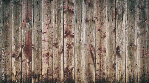Bild auf Leinwand Weathered, rustic and knotty wood plank background