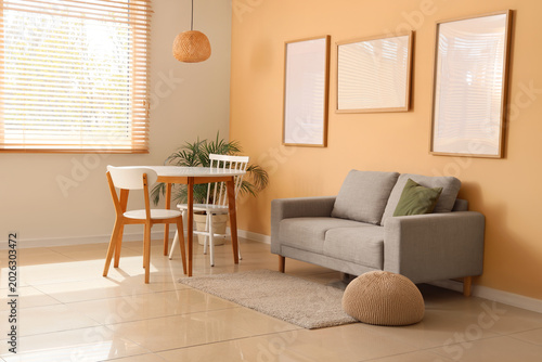Interior of room with blank...