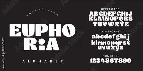 Euphoria groovy retro display font vector for vintage aesthetic poster layout funky apparel design