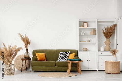 Comfortable sofa, shelving ...