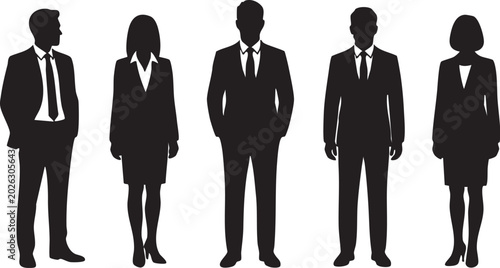 silhouettes of business people