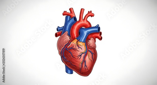 Human Heart Anatomy Medical Illustration.