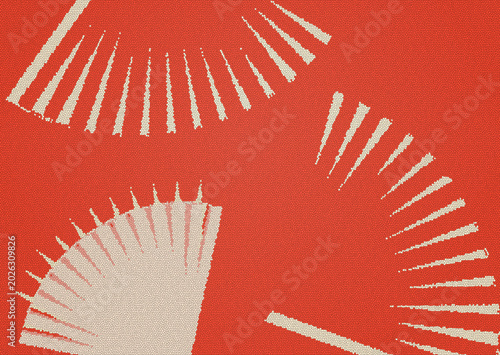 Abstract composition of beige rays on an orange background with texture suitable as a versatile background for websites, presentations or creative projects.