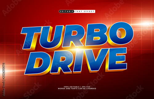 Turbo Drive Editable Text Effect - Speed Racing Typography for Sport and Competition Design