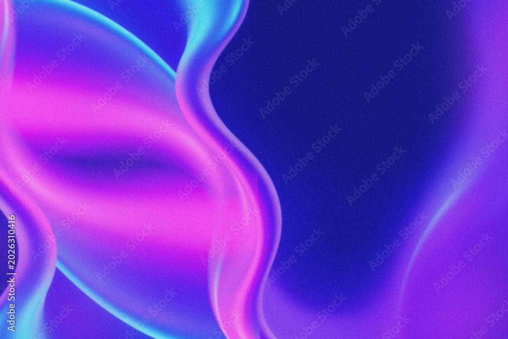 Fototapeta premium Neon Pink Blue Abstract Flowing Wave Background with Glowing 3D Liquid Light Effect