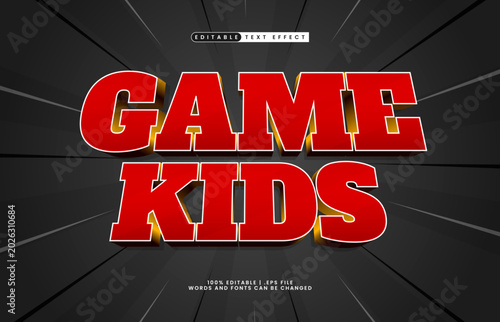 Game Kids Editable Text Effect - Fun Cartoon Typography for Children and Playful Gaming Design