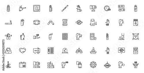 Photography Quit smoking icon set