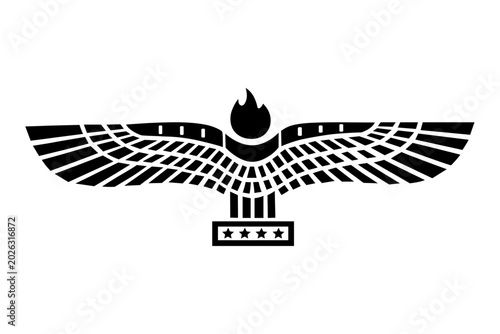 Foto Aramean Syriac Eagle Symbol Vector Illustration isolated on White