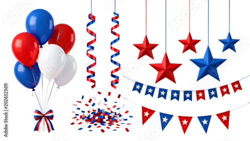 Patriotic Party Decoration Bundle Collection PNG