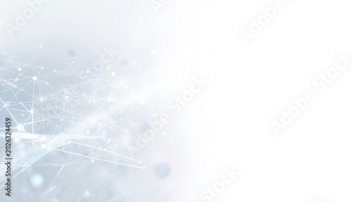 Abstract light blue digital network connection on a clean white background with copy space for technology or science concepts abstract background technology connection molecular geometric