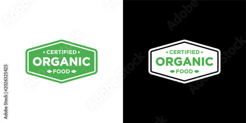 organic food stamp label design 100 percent organic natural in green color seal tag sticker design