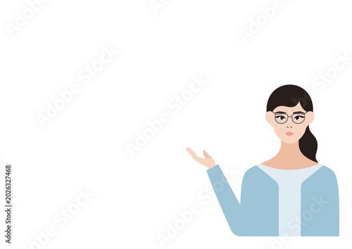 Принти на полотні 眼鏡の女性のベクターイラスト素材