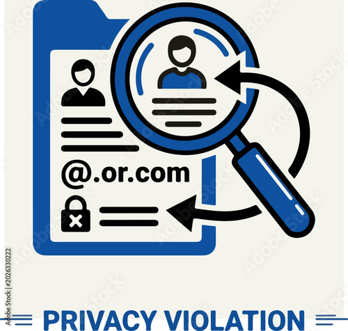 Privacy Violation and Personal Data Theft Concept Icon.