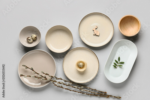 Different clean plates with...