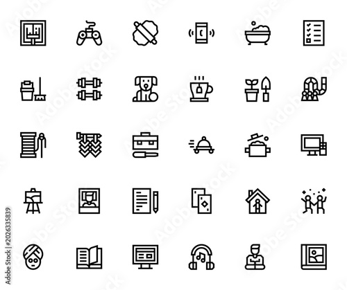 Photography Stay at home icon set