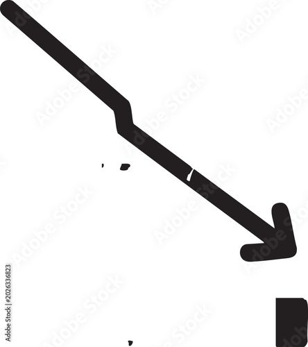 Black arrow, downward arrow, vector arrow, pointing down, simple icon