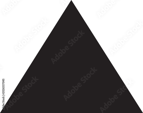 Geometric shapes, black triangle, vector icon, minimalist design, solid color